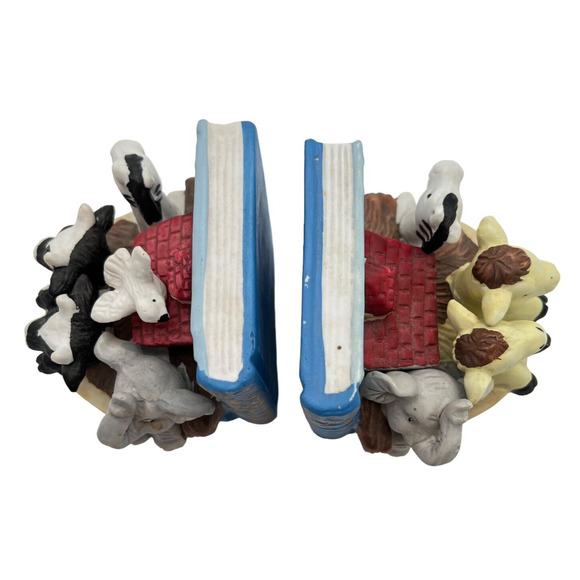 Noahs Ark Bookends Hand Painted Ceramic Childrens Books Bible Character Story - Picture 9 of 13